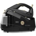 Парна ютия Black&Decker BXSS2400E, 2400W, Резервоар за вода 2 л, Регулируема пара 45 гр/мин, Парна струя 130 гр/мин, Infinity System, Черен/Златист