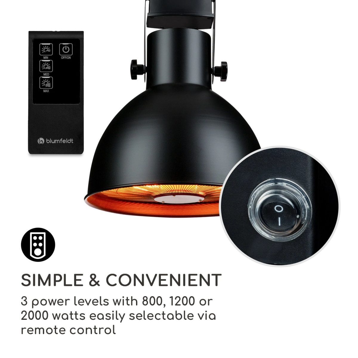 Heatbell Ceiling Smart външен инфрачервен отоплител Blumfeldt - Image 3