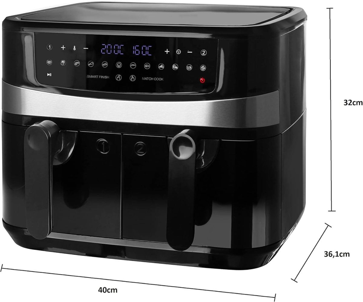 Фритюрник с горещ въздух Emerio Double AF-126672, 12 програми, 2400w - Image 5
