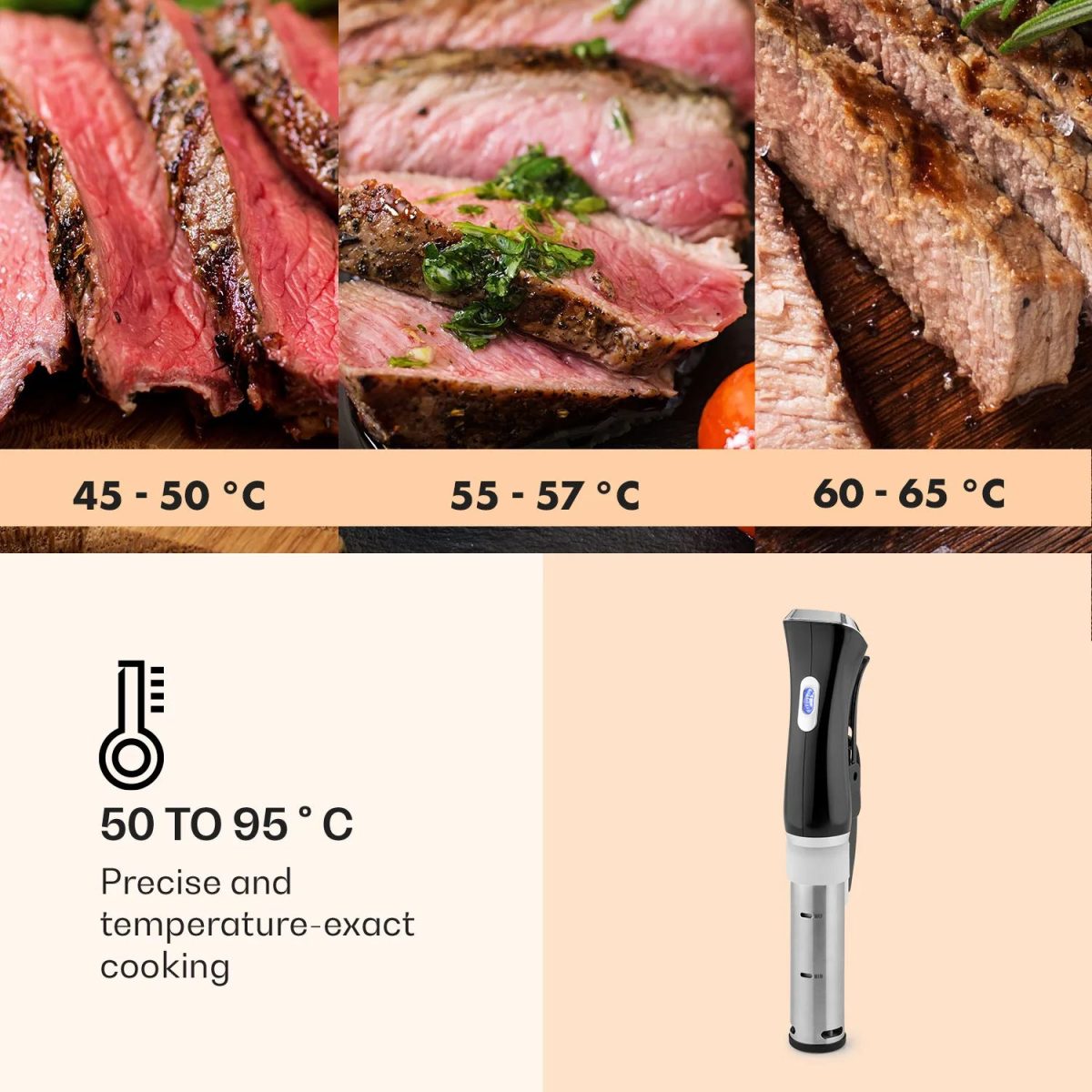 Су-вид помпа - Quickstick, sous vide термостат, циркулационна помпа, 20 л, неръждаема стомана Klarstein - Image 4
