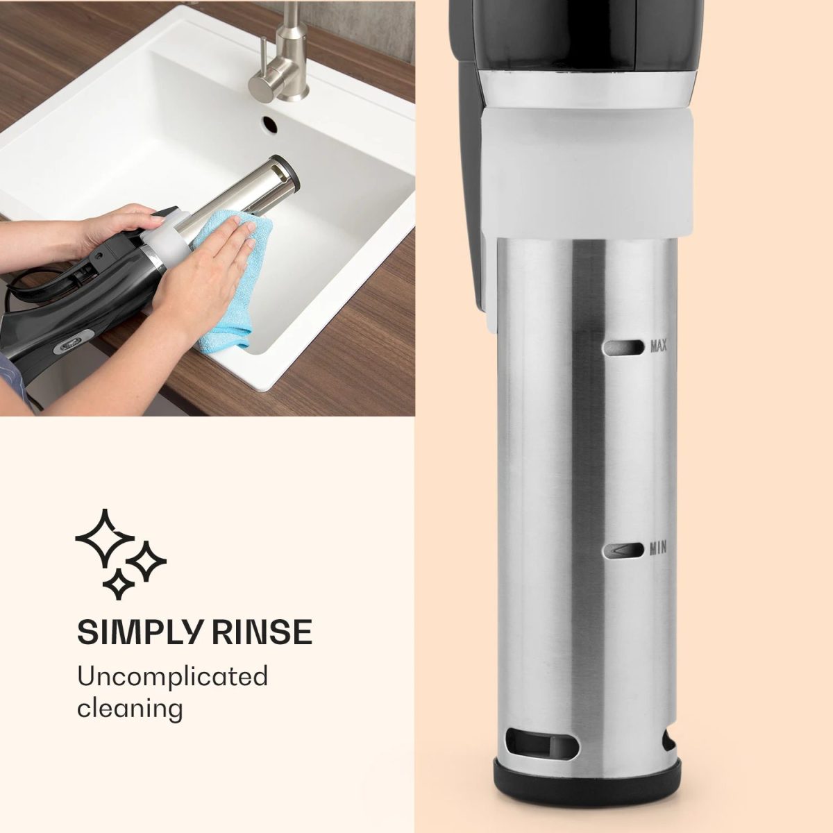 Су-вид помпа - Quickstick, sous vide термостат, циркулационна помпа, 20 л, неръждаема стомана Klarstein - Image 6