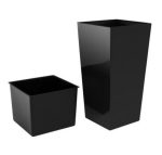 САКСИЯ ЗА ЦВЕТЯ URBI КВАДРАТНА АНТРАЦИТ 400x400x750мм - Image 2