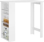 SoBuy Бар маса Странична маса с 3 рафта и плот - Image 6