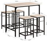 SoBuy® OGT11-N,IT Маса от 5 части с 4 бар стола - Image 4