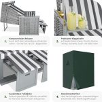 Плажен стол tectake® Baltic Sea, 2-местен, с табуретки за крака - Image 4