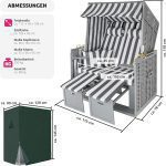 Плажен стол tectake® Baltic Sea, 2-местен, с табуретки за крака - Image 3