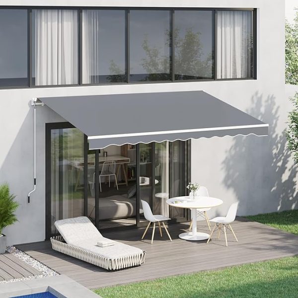 Outsunny 13' x 8' Ръчно прибираща се тента