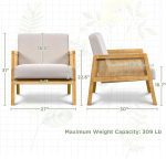 Стол Yaheetech Accent с дървени крака - Image 6