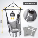 MIADOMODO® Висящ стол - хамак, 150 кг, сгъваем, (сив) - Image 2