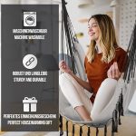 MIADOMODO® Висящ стол - хамак, 150 кг, сгъваем, (сив) - Image 3