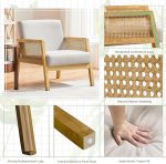 Стол Yaheetech Accent с дървени крака - Image 7