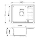 Aquamarin Гранитна кухненска мивка с комплект за оттичане - Image 4