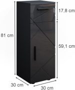 Vicco Irma Midi шкаф за баня висок гланц антрацит 30 x 81 см - Image 4