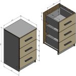 Нощно шкафче Vicco с 3 чекмеджета - Image 2