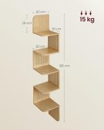 VASAGLE Ъглов зигзагообразен рафт, PVC ратанови страни - Image 3