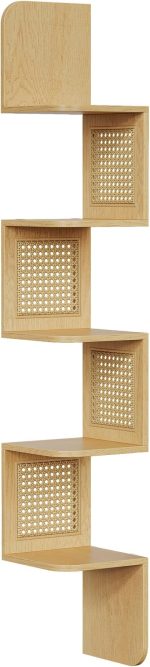 VASAGLE Ъглов зигзагообразен рафт, PVC ратанови страни - Image 4