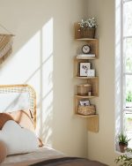 VASAGLE Ъглов зигзагообразен рафт, PVC ратанови страни