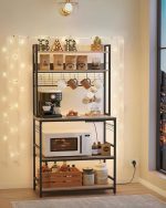 VASAGLE Кухненски рафт с контакти, рафт за микровъл фурна - Image 2