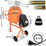 TIMBERTECH® Електрически миксер за бетон 140L 550W - Image 2