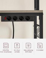 VASAGLE Кухненски рафт с контакти, рафт за микровъл фурна - Image 3