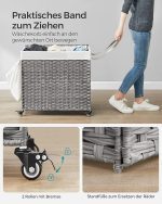 SONGMICS Кош за пране с капак, 160 л, 3 отделения - Image 2