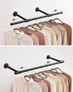 SONGMICS релса за дрехи за стена 30 x 84 x 7 cm - Image 4