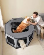 Кошара за кучета Feandrea Oxford Fabric, осмоъгълна ограда - Image 4