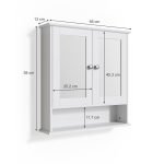 Огледален шкаф за баня Vicco бял 56 х 58 см, Bianco - Image 3