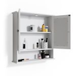 Огледален шкаф за баня Vicco бял 56 х 58 см, Bianco - Image 7