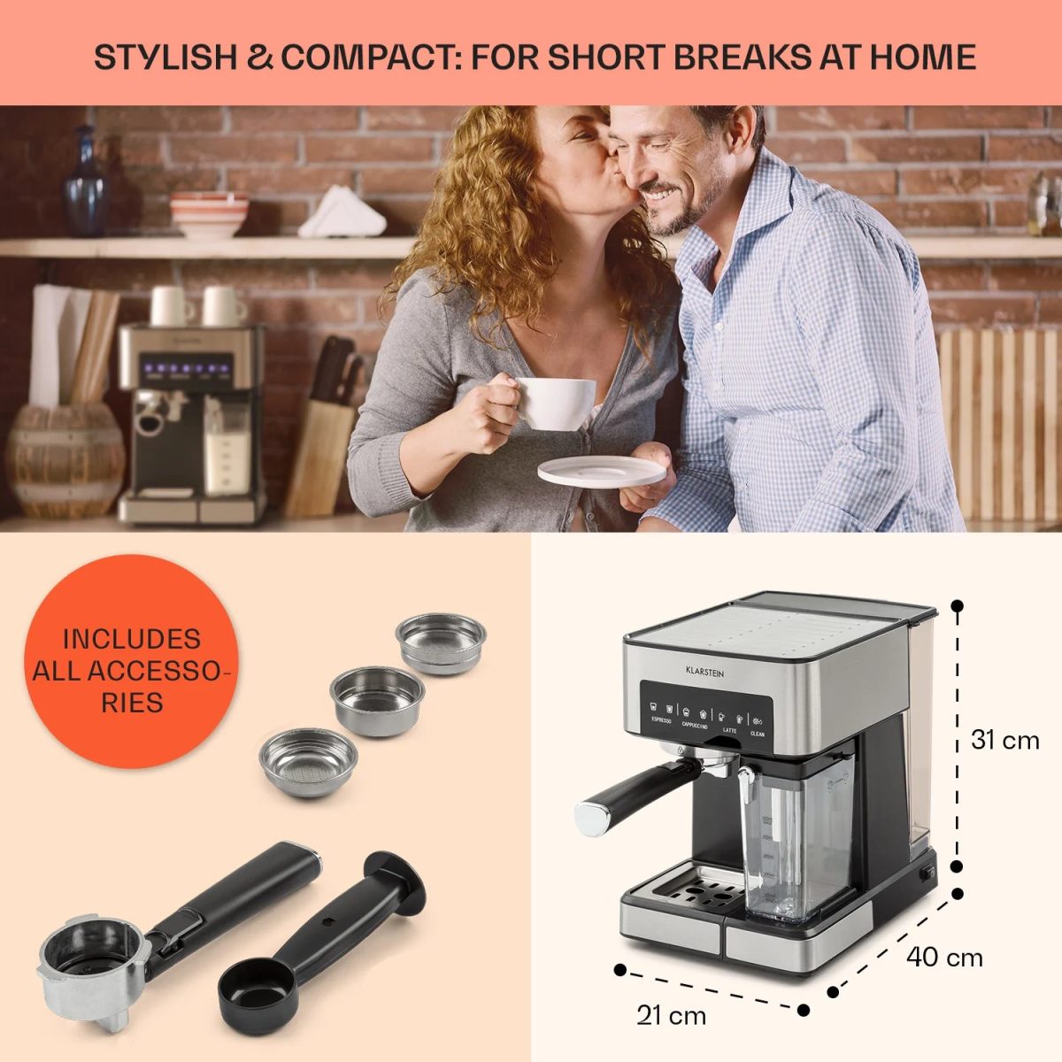 Еспресо кафемашина Klarstein Arabica Comfort - Image 2