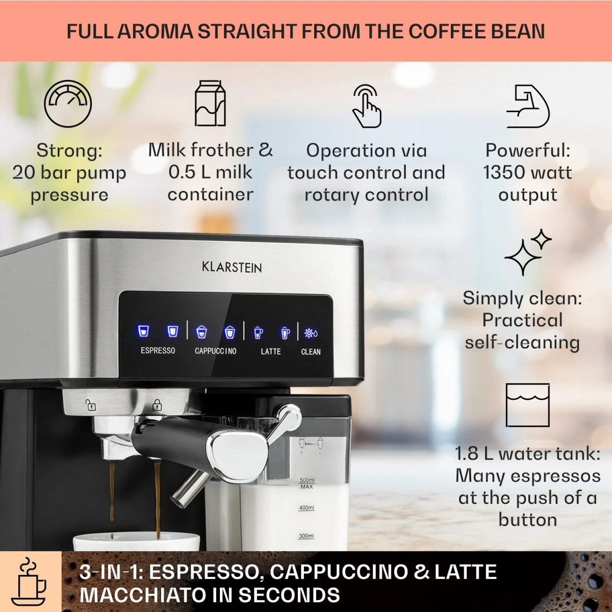 Еспресо кафемашина Klarstein Arabica Comfort - Image 5