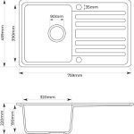 Aquamarin® гранитен комплект мивка сива - Image 3