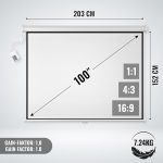 Моторизиран прожекционен екран Jago, 203x152 см, HDTV - Image 7