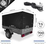 Брезент за ремарке Jago® High 207 x 114 x 110 cm, 700 g/m² - Image 2