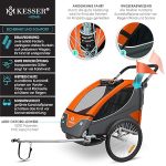 Детско ремарке за велосипеди KESSER®, с окачване 2-в-1 - Image 2