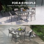 Градинска маса Outsunny, разтегателна за 4-6 човека - Image 2