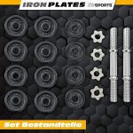 ScSPORTS® комплект дъмбели с куфар - 15кг, хром - Image 5