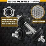 ScSPORTS® комплект дъмбели с куфар - 15кг, хром - Image 6