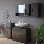 Шкаф за баня Vicco Irma висок гланц антрацит 30 x 59 см - Image 3