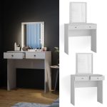 Тоалетка Vicco бяла 80см с LED осветление, Elara - Image 6