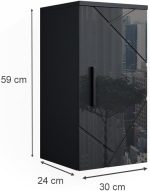 Шкаф за баня Vicco Irma висок гланц антрацит 30 x 59 см - Image 5
