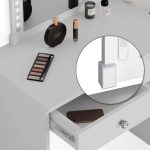 Тоалетка Vicco бяла 80см с LED осветление, Elara - Image 8