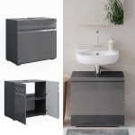 Vicco Freddy шкаф за тоалетна 60 x 56 см висок гланц антрацит - Image 4