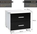 Miadomodo® Комплект от 2 нощни шкафчета, с 2 чекмеджета - Image 6