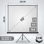 Jago® екран проектор - 1:1, 4:3, 16:9, HD 4K 3D - Image 2