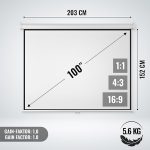 Екран за проектор Jago® - Ръчно изтеглящ се, прибиращ се - Image 3