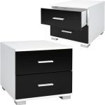 Miadomodo® Комплект от 2 нощни шкафчета, с 2 чекмеджета