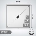 Екран за проектор Jago® - ръчно падащ - Image 3