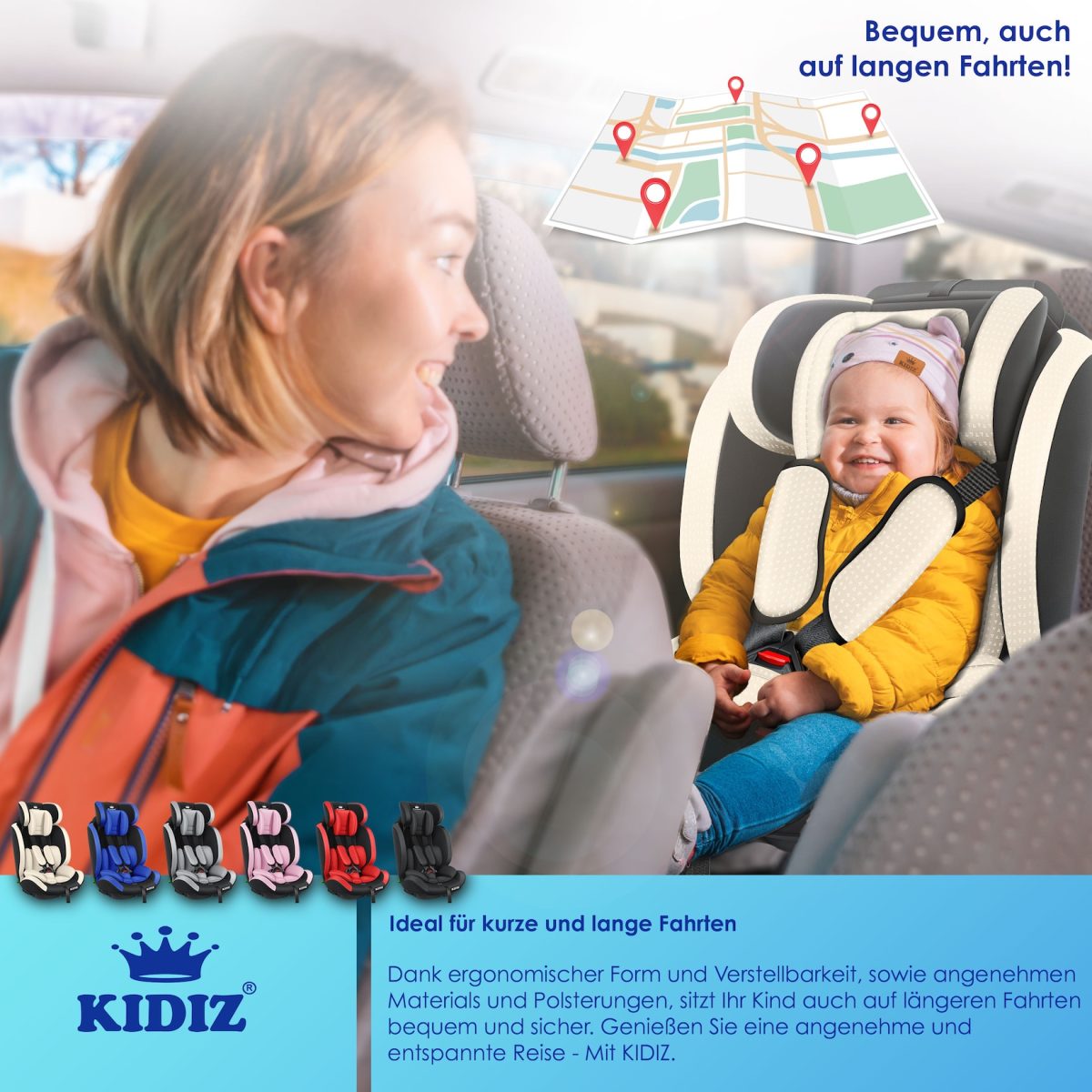 KIDIZ® детско столче за кола група 1+2+3 9-36 кг, с изофикс - Image 5