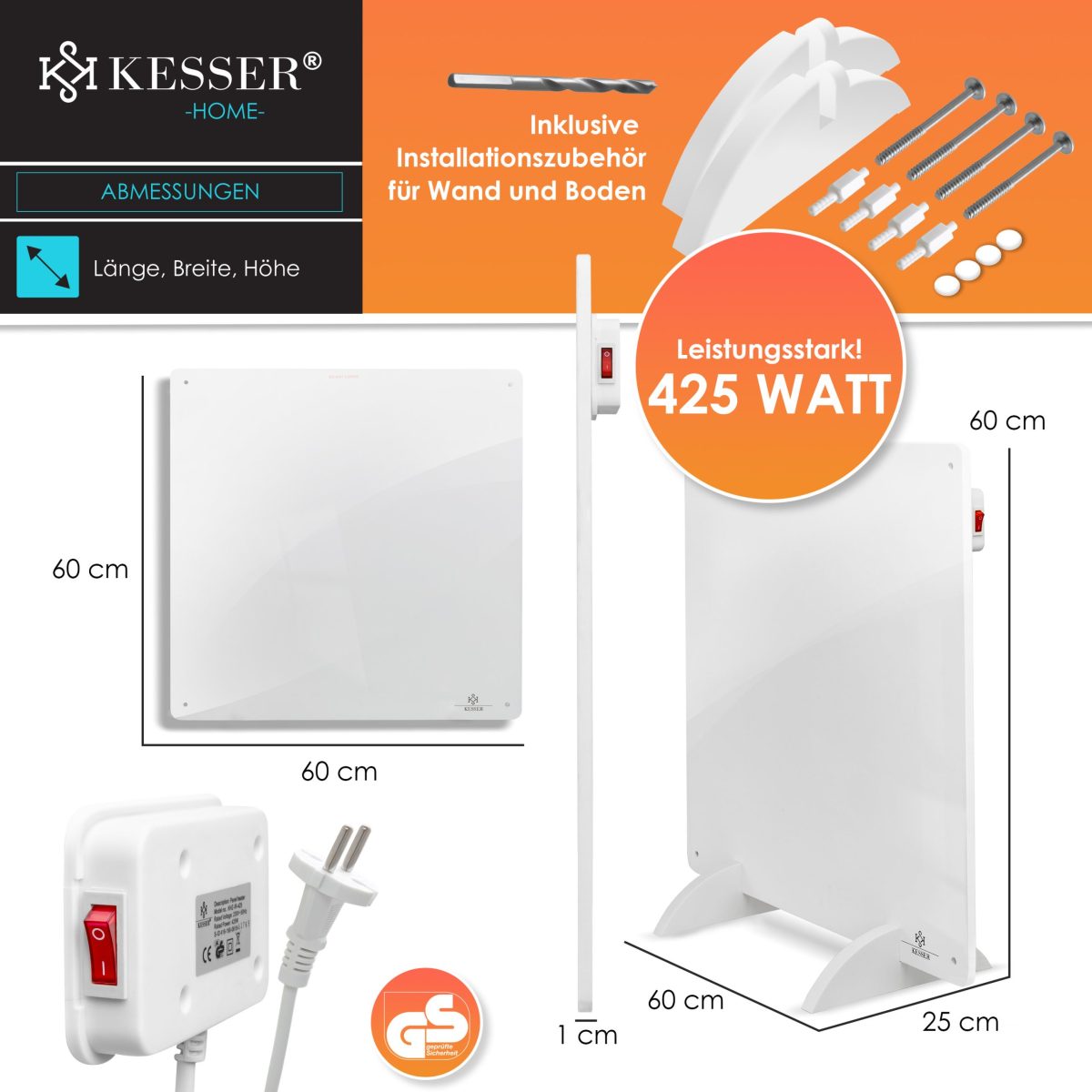 KESSER® инфрачервен нагревател 425 вата - Image 5